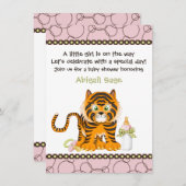 Pink Tiger Baby Shower Einladung für Mädchen (Vorne/Hinten)