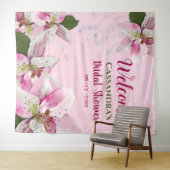 Pink Tiger Lily Pearls Spring Brautparty Tapest Wandteppich (Beispiel (Horizontal))