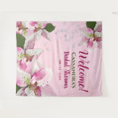 Pink Tiger Lily Pearls Spring Brautparty Tapest Wandteppich (Vorderseite (Horizontal))