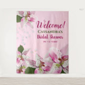 Pink Tiger Lily Pearls Spring Brautparty Tapest Wandteppich (Vorderseite)