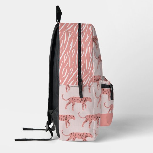 Pink Tiger Pattern Rosa Bedruckter Rucksack (Links)