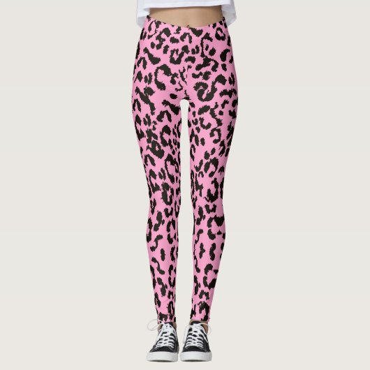 Pink Tiger Print Leggings (Vorderseite)