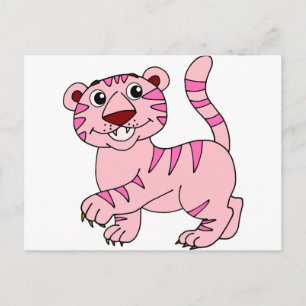 Pink Tiger Wild Animal, aber sehr Niedlich Postkarte