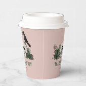 Pink Til Death Gothic Floral Skull Irish Wedding Pappbecher (Rechts)