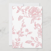 Pink Time for Tea Bridal Dusche Einladung (Rückseite)