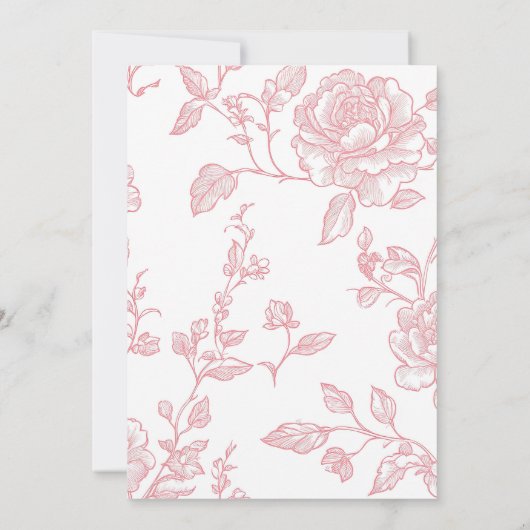 Pink Time for Tea Bridal Dusche Einladung (Rückseite)