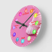 Pink Time Learning Round Clock Runde Wanduhr (Winkel)
