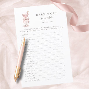 Pink Tini One Girl Baby Shower Wortvertauschungssp