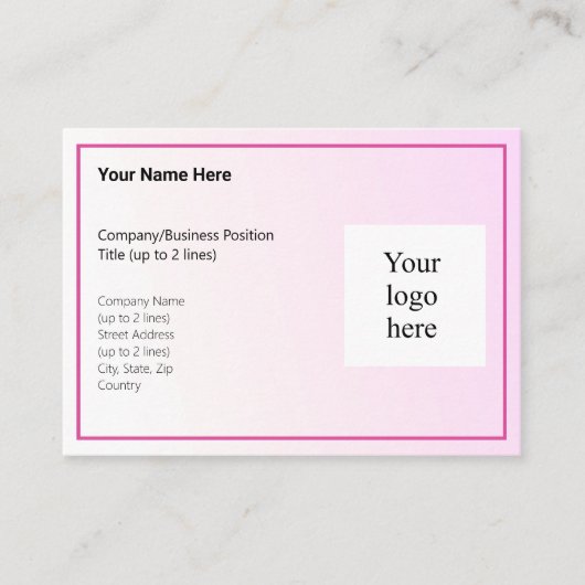 Pink Tint Gradi. & Rasp. Rosa Logo Visitenkarte (Vorderseite)