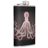 Pink Tint Octopus Illustration Flachmann (Rechts)