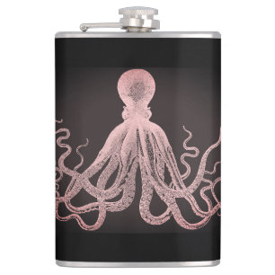 Pink Tint Octopus Illustration Flachmann