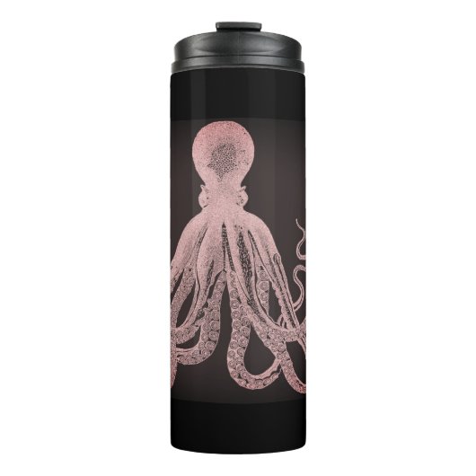 Pink Tint Octopus Illustration Thermosbecher (Vorderseite)