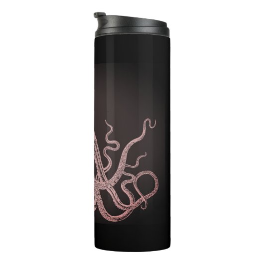Pink Tint Octopus Illustration Thermosbecher (Nach rechts gedreht)