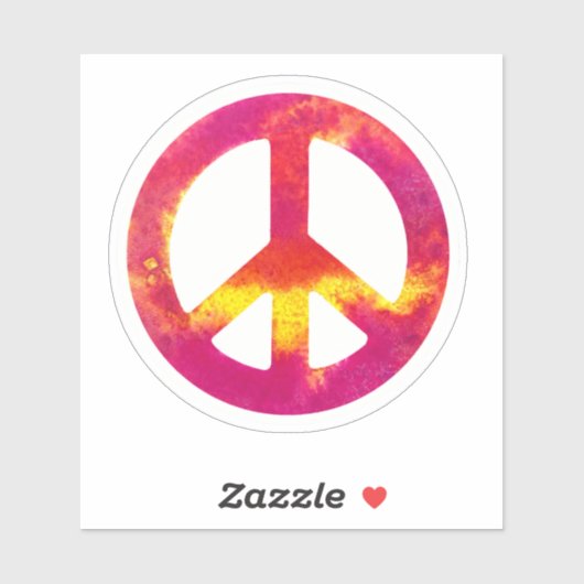 Pink Tinte Peace Sign Aufkleber (Blatt)
