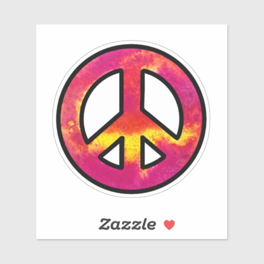Pink Tinte Peace Sign Aufkleber (Blatt)