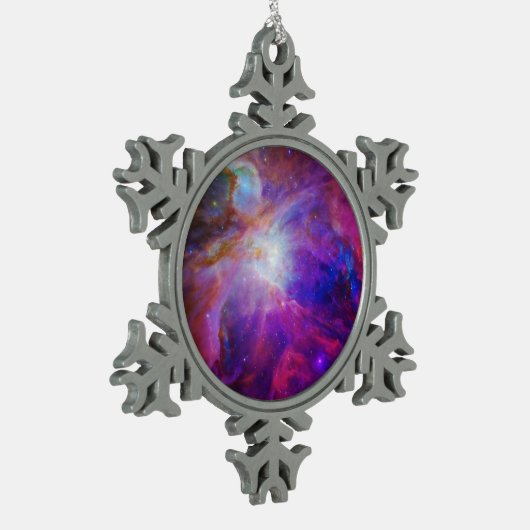 Pink Tinted Orion Nebula Schneeflocken Zinn-Ornament (Links)