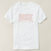 Pink Tiny Floral BRIDE Engagement  T-Shirt (Design vorne)