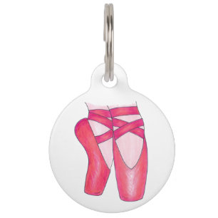 Pink Toe Pointe Shoes Ballett Tanz Dog Pet Tag Tiermarke