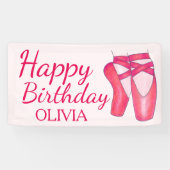 Pink Toe Shoes Ballerina Tanz Geburtstag Banner (Horizontal)