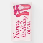 Pink Toe Shoes Ballerina Tanz Geburtstag Banner (Vertikal)