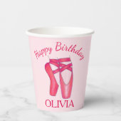 Pink Toe Shoes Ballerina Tanz Geburtstag Pappbecher (Vorderseite)