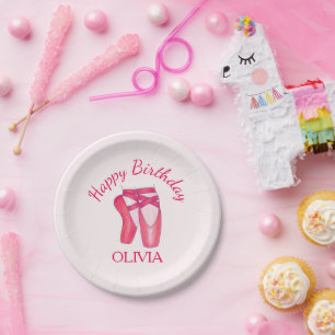 Pink Toe Shoes Ballerina Tanz Geburtstag Pappteller