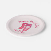 Pink Toe Shoes Ballerina Tanz Geburtstag Pappteller (Schrägansicht)