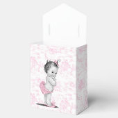Pink Toile Baby Dusche Fevor Boxen Geschenkschachtel (Geöffnet)