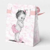 Pink Toile Baby Dusche Fevor Boxen Geschenkschachtel (Rückseite)