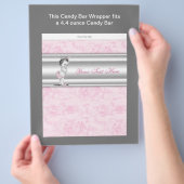 Pink Toile Baby Showküche Bar Wrapper Flyer (Hand)