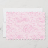Pink Toile Babydusche Einladung (Rückseite)