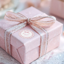 Pink Toile Coquette Bow 1. Geburtstagskarte Runder Aufkleber