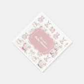 Pink Toile De Jouy Baby Dusche Serviette (Ecke)