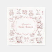 Pink Toile De Jouy Baby Dusche Serviette (Vorderseite)
