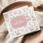 Pink Toile De Jouy Baby Dusche Serviette