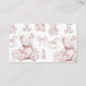 Pink Toile De Jouy Baby Shower Books for Baby Begleitkarte (Rückseite)