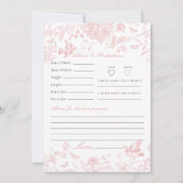 Pink Toile De Jouy Floral Advice for Baby Card Einladung