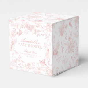 Pink Toile De Jouy Floral Baby Dusche Gefälligkeit Geschenkschachtel