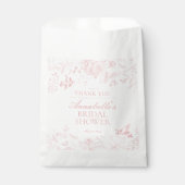 Pink Toile De Jouy Floral Brautparty Dessert Geschenktütchen (Vorderseite)