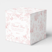 Pink Toile De Jouy Floral Dessert Gefallen Schacht Geschenkschachtel (Rückseite)