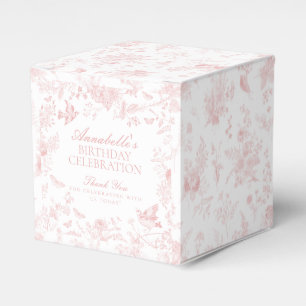 Pink Toile De Jouy Floral Geburtstagsparty Gefälli Geschenkschachtel