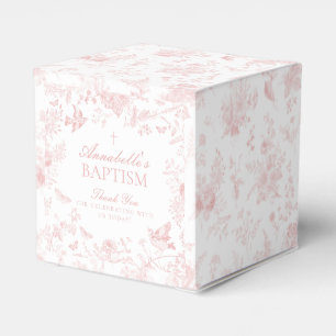 Pink Toile De Jouy Floral Taufe Gefälligkeitsboxen Geschenkschachtel