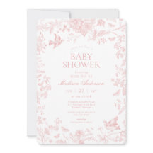 Pink Toile De Jouy Französisch Floral Baby Dusche