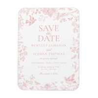 Pink Toile De Jouy Französisch Floral Save the Dat
