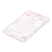 Pink Toile De Jouy Französisch Floral Save the Dat Magnet (Linke Seite)