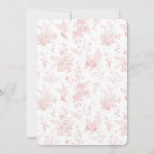 Pink Toile De Jouy French Floral Baby Sprinkle Einladung (Rückseite)