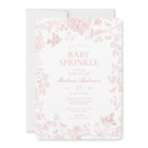Pink Toile De Jouy French Floral Baby Sprinkle