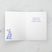 Pink Toile De Jouy Happy Oaster Grußkarte Karte (Innenseite)