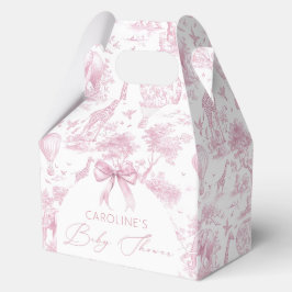 Pink Toile de Jouy Safari Baby Showbox Geschenkschachtel