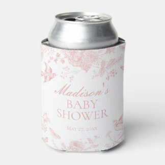 Pink Toile De Jouy Vintag Floral Baby Dusche Dosenkühler